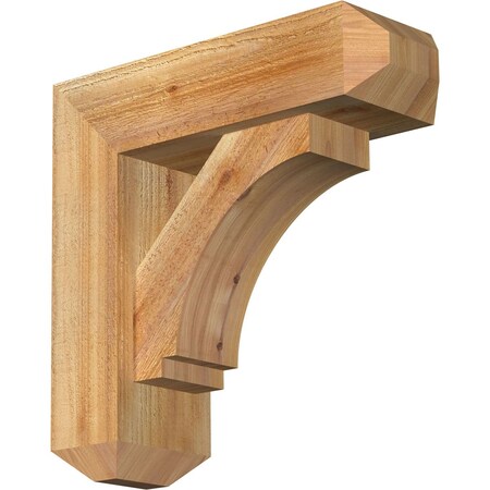 Ekena Millwork Imperial Craftsman Rough Sawn Bracket w/ Offset Brace, Western Red Cedar, 6"W x 18"D x 18"H BKT0604X18X18IMP04RWR